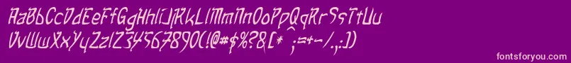 TaibaijanItalic-Schriftart – Rosa Schriften auf violettem Hintergrund