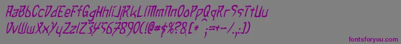 TaibaijanItalic Font – Purple Fonts on Gray Background