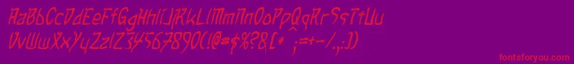 TaibaijanItalic Font – Red Fonts on Purple Background