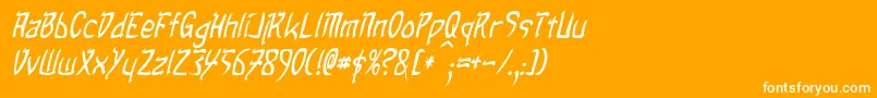 フォントTaibaijanItalic – オレンジの背景に白い文字