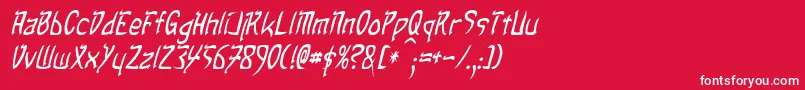 TaibaijanItalic Font – White Fonts on Red Background