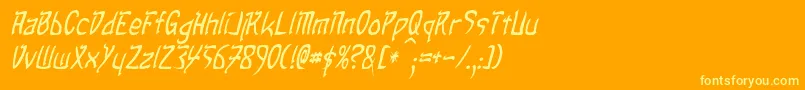 TaibaijanItalic Font – Yellow Fonts on Orange Background