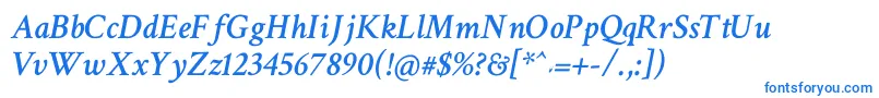 Шрифт CrimsonTextSemiboldItalic – синие шрифты на белом фоне