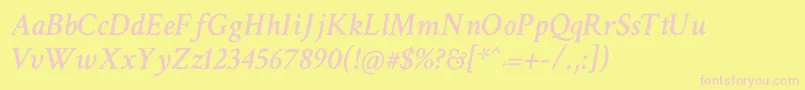 CrimsonTextSemiboldItalic Font – Pink Fonts on Yellow Background