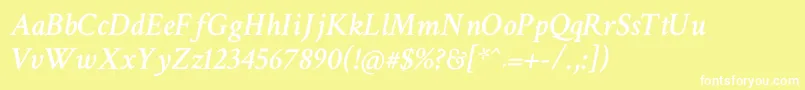 CrimsonTextSemiboldItalic Font – White Fonts on Yellow Background
