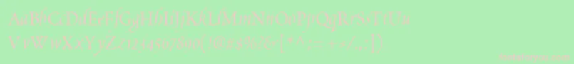 PoeticaChanceryIv Font – Pink Fonts on Green Background