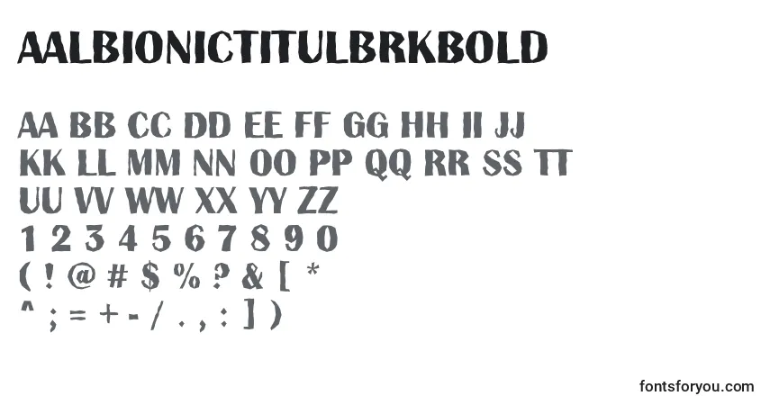 Шрифт AAlbionictitulbrkBold – алфавит, цифры, специальные символы