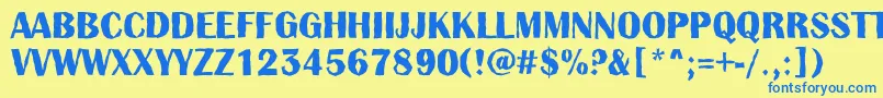 AAlbionictitulbrkBold Font – Blue Fonts on Yellow Background