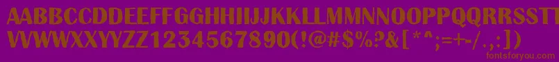 Czcionka AAlbionictitulbrkBold – brązowe czcionki na fioletowym tle