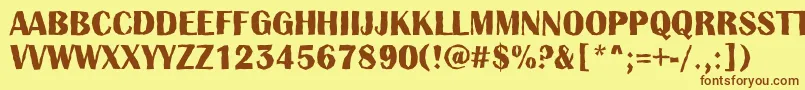 AAlbionictitulbrkBold Font – Brown Fonts on Yellow Background