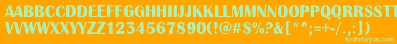 AAlbionictitulbrkBold Font – Green Fonts on Orange Background