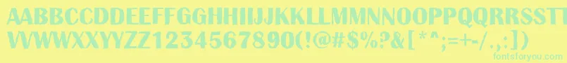 AAlbionictitulbrkBold Font – Green Fonts on Yellow Background