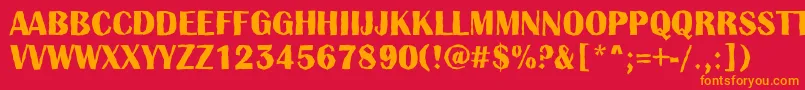 フォントAAlbionictitulbrkBold – 赤い背景にオレンジの文字
