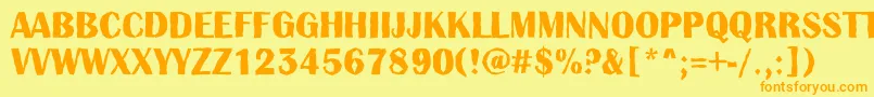 AAlbionictitulbrkBold Font – Orange Fonts on Yellow Background