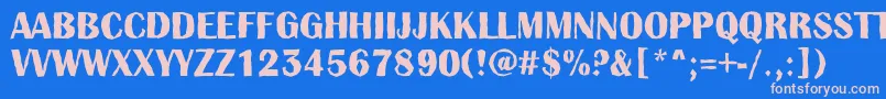 AAlbionictitulbrkBold Font – Pink Fonts on Blue Background