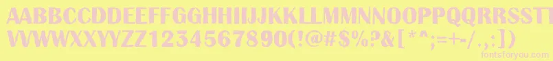 AAlbionictitulbrkBold Font – Pink Fonts on Yellow Background