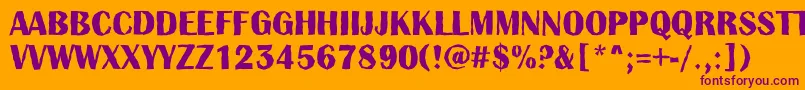 AAlbionictitulbrkBold Font – Purple Fonts on Orange Background