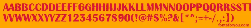 AAlbionictitulbrkBold Font – Red Fonts on Orange Background