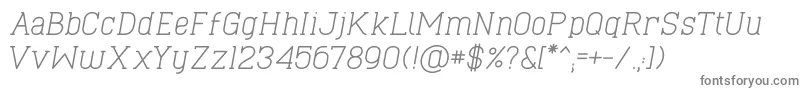 フォントCaboSlabItalic – 白い背景に灰色の文字