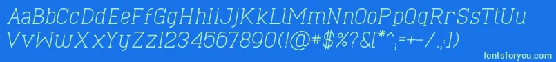 CaboSlabItalic Font – Green Fonts on Blue Background