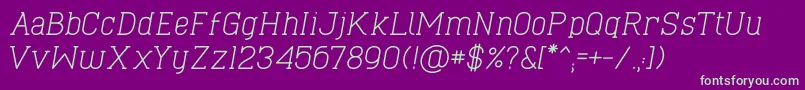 CaboSlabItalic Font – Green Fonts on Purple Background