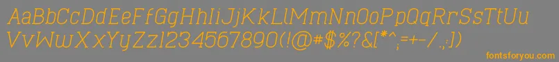 フォントCaboSlabItalic – オレンジの文字は灰色の背景にあります。