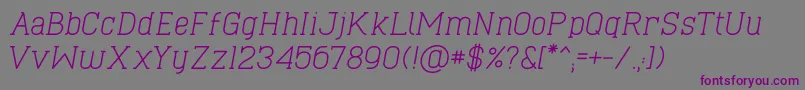 CaboSlabItalic-Schriftart – Violette Schriften auf grauem Hintergrund