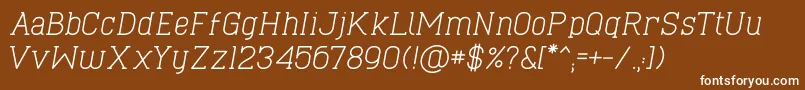 CaboSlabItalic Font – White Fonts on Brown Background