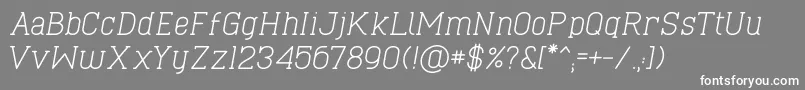 フォントCaboSlabItalic – 灰色の背景に白い文字