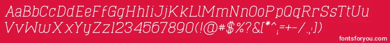 CaboSlabItalic Font – White Fonts on Red Background