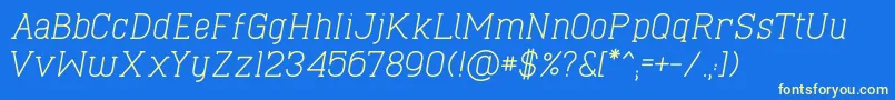 CaboSlabItalic Font – Yellow Fonts on Blue Background