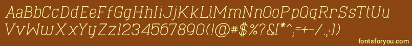 Шрифт CaboSlabItalic – жёлтые шрифты на коричневом фоне