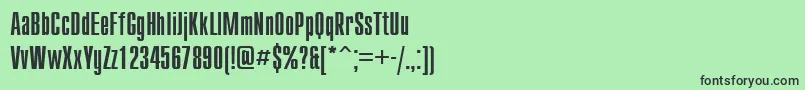 フォントCompactctt – 緑の背景に黒い文字