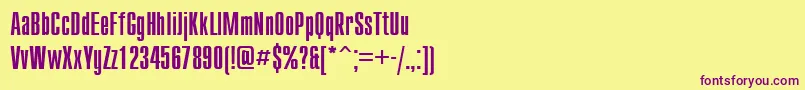 Compactctt Font – Purple Fonts on Yellow Background