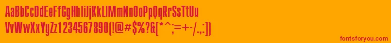フォントCompactctt – オレンジの背景に赤い文字