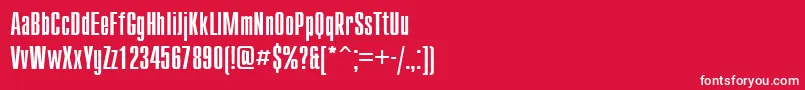 フォントCompactctt – 赤い背景に白い文字