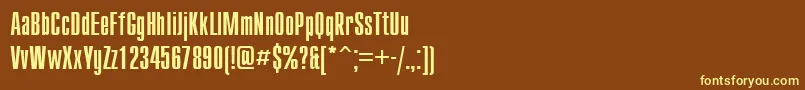 Compactctt Font – Yellow Fonts on Brown Background