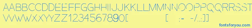 PresaUltralight Font – Blue Fonts on Yellow Background