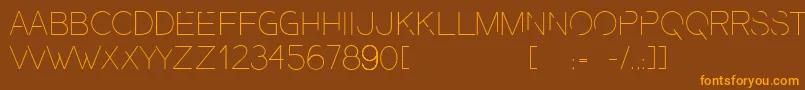 PresaUltralight Font – Orange Fonts on Brown Background