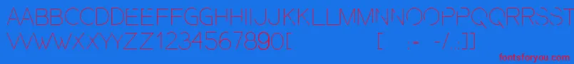 PresaUltralight Font – Red Fonts on Blue Background