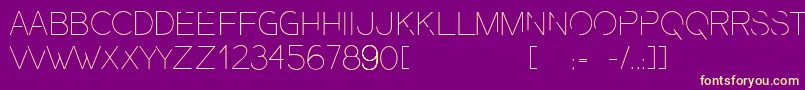 PresaUltralight Font – Yellow Fonts on Purple Background