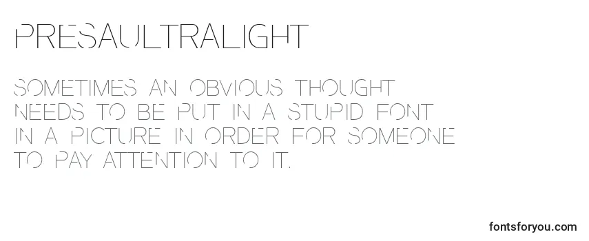 Review of the PresaUltralight (117767) Font