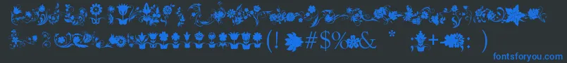 En savoir plus sur la police FotograamiFlower Police FotograamiFlower – polices bleues sur fond noir