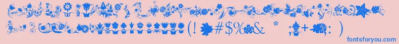 Шрифт FotograamiFlower – синие шрифты на розовом фоне