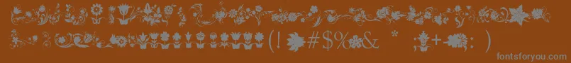 フォントFotograamiFlower – 茶色の背景に灰色の文字