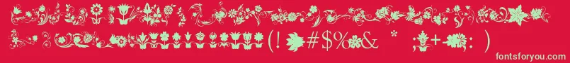 FotograamiFlower Font – Green Fonts on Red Background