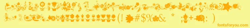 Police FotograamiFlower – polices orange sur fond jaune