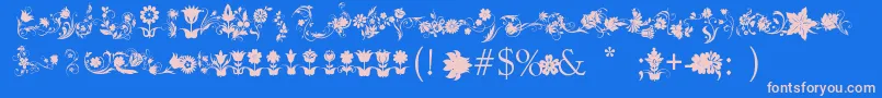 FotograamiFlower Font – Pink Fonts on Blue Background