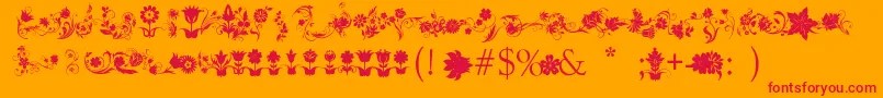 フォントFotograamiFlower – オレンジの背景に赤い文字