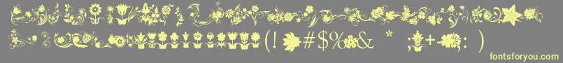 FotograamiFlower Font – Yellow Fonts on Gray Background